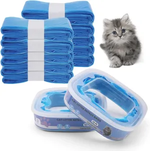 10 Pack Cat Litter Refills Bags,Litter Refills Compatible with genie bag refills Cartridge,Cat Litter Refills Scented Bag Compatible with Your Standard and Plus Genie Litter Refill Cartridge,Blue