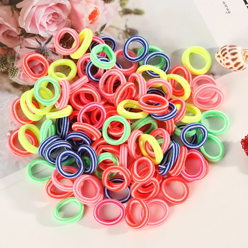 100 Small Towel Ring Bags Korean Candy Color High Elasticity Hair Accessories Head Rope 2Cm