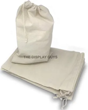 12 Pack 8"x12" Thick Cotton Muslin Party Favor Gift Bags with Drawstring Natural Color, Reusable & Washable