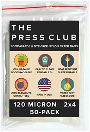 120 Micron | Premium Nylon Tea Filter Bags | 2" x 4" | 50 Pack