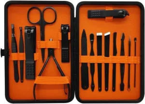 15 Piece Black Nail Clipper Set Nail Enhancement Tools Kit with Storage Box Manicure Pedicure Grooming Set for Home Use