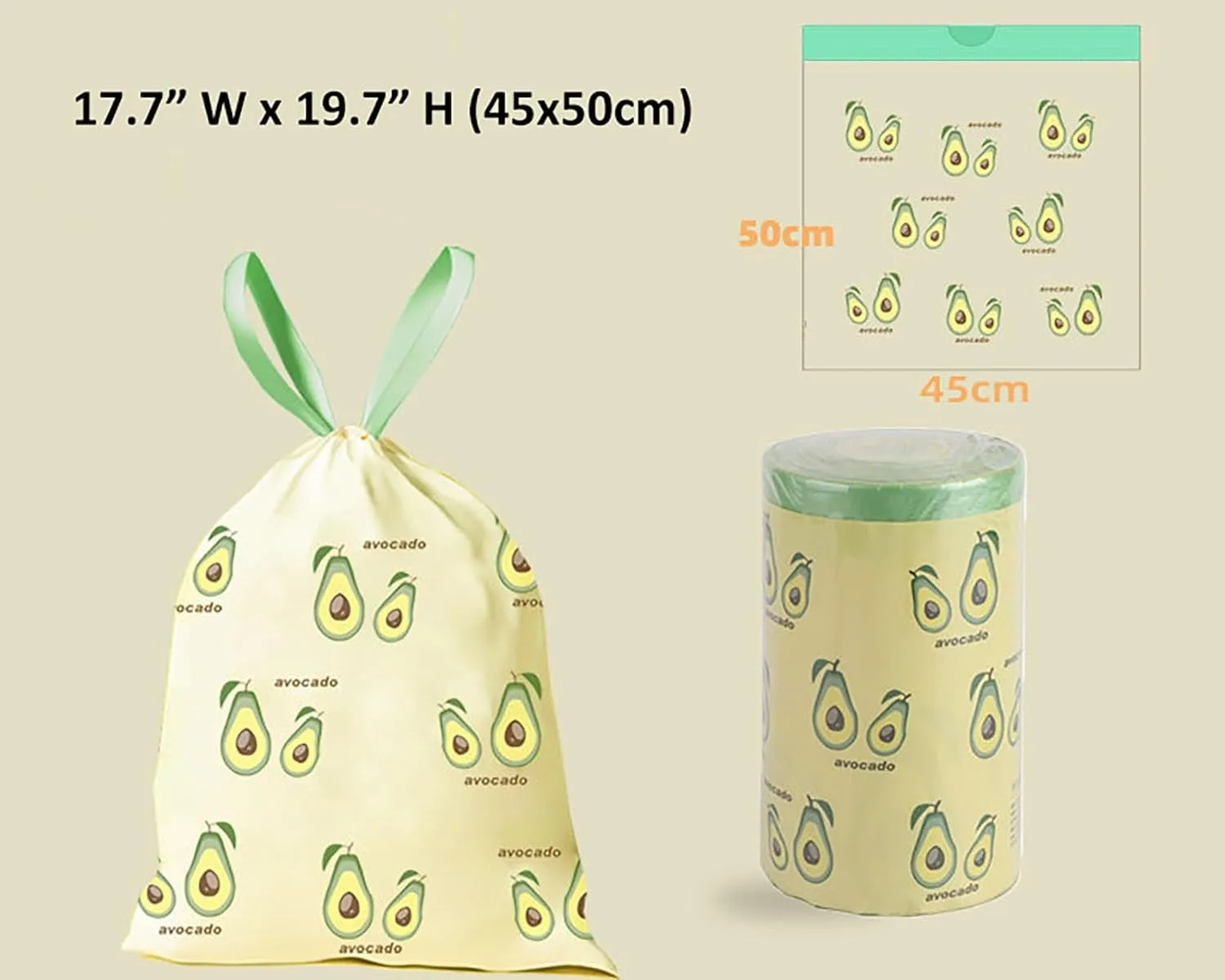 150 Count 4 Gallon Trash Bags - 1.1 Mil Thick Drawstring small trash Bags for Bathroom, Kitchen, Bedroom, Office Toilet Home (Green-Yellow, 150Counts)