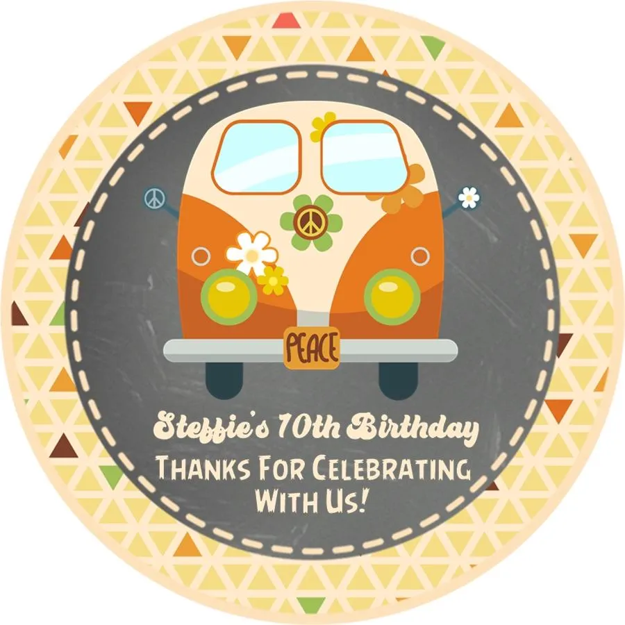 1970's Vintage Van Birthday Stickers