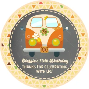 1970's Vintage Van Birthday Stickers