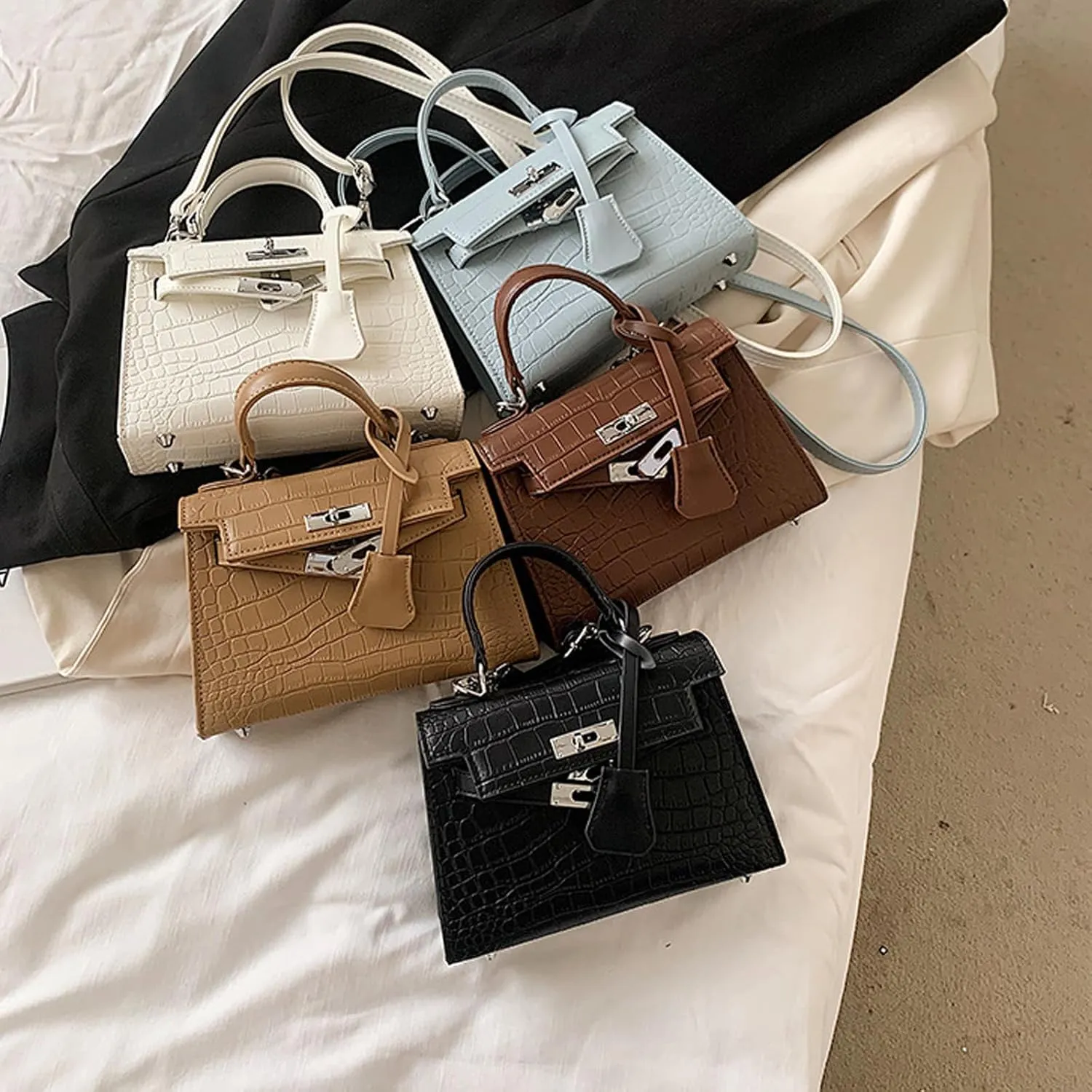 1pcs Cross Body Bag With Crocodile Pattern Portable Small Square Bag Leather Crossbody Bag Shoulder Bag Designer Handbags
