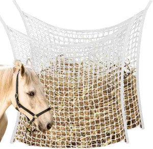 2 PCS Slow Feed Hay Net, Hay Bags for Horses with Large Capacity, Horse Feed Bag Easy to Hang, Hay Nets for Horses for Horse Feeder Full Day Feeding Horses Goat Stall Trailer (31.5" x 35.1")