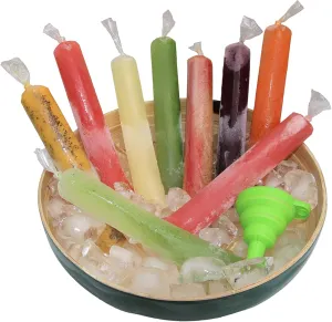 200 Pack Popsicle Bags for Ice Pops Frozen Icies Yogurt Fruit Candy Bolis Durofrio Charamuscas| 2 x 12 inches| comes with a funnel