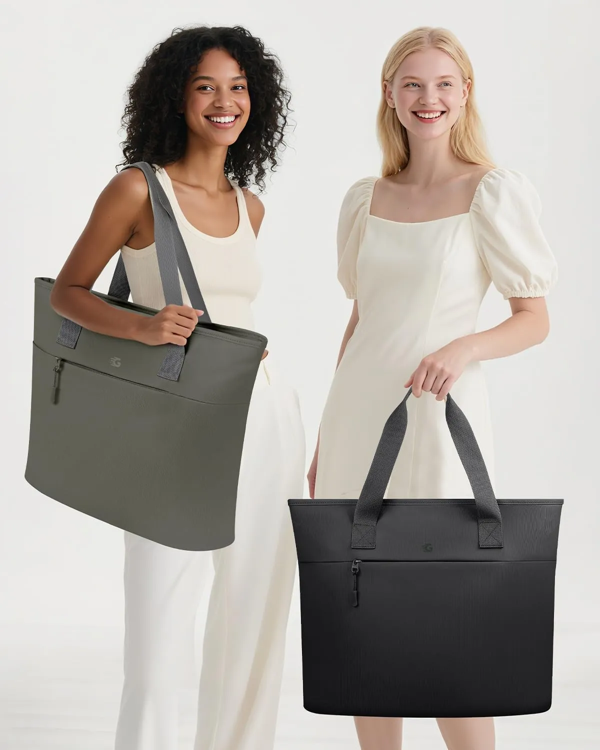23L Lunch Tote Bag for Women, Soft Cooler Bags Insulated with 15.6 Inch Laptop Compartment, Large Capacity Computer Handbag for Business, Work, Nurse, Office, College, Casual, Beach，Gym.