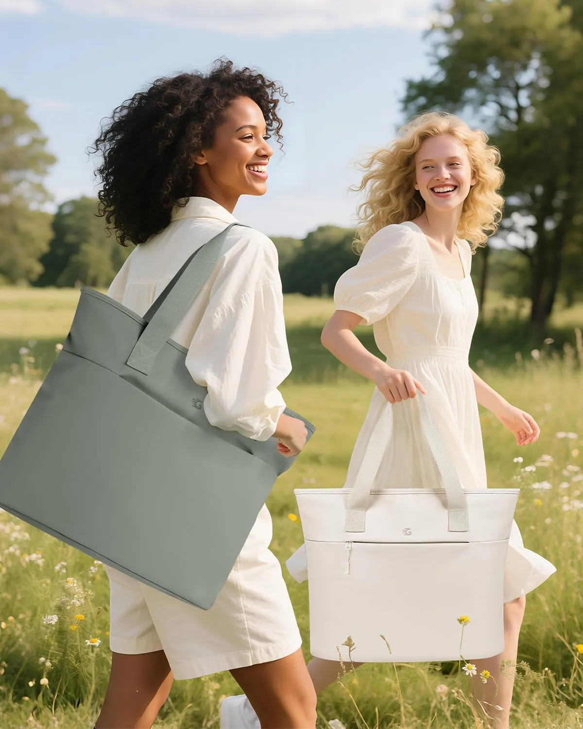 23L Lunch Tote Bag for Women, Soft Cooler Bags Insulated with 15.6 Inch Laptop Compartment, Large Capacity Computer Handbag for Business, Work, Nurse, Office, College, Casual, Beach，Gym.