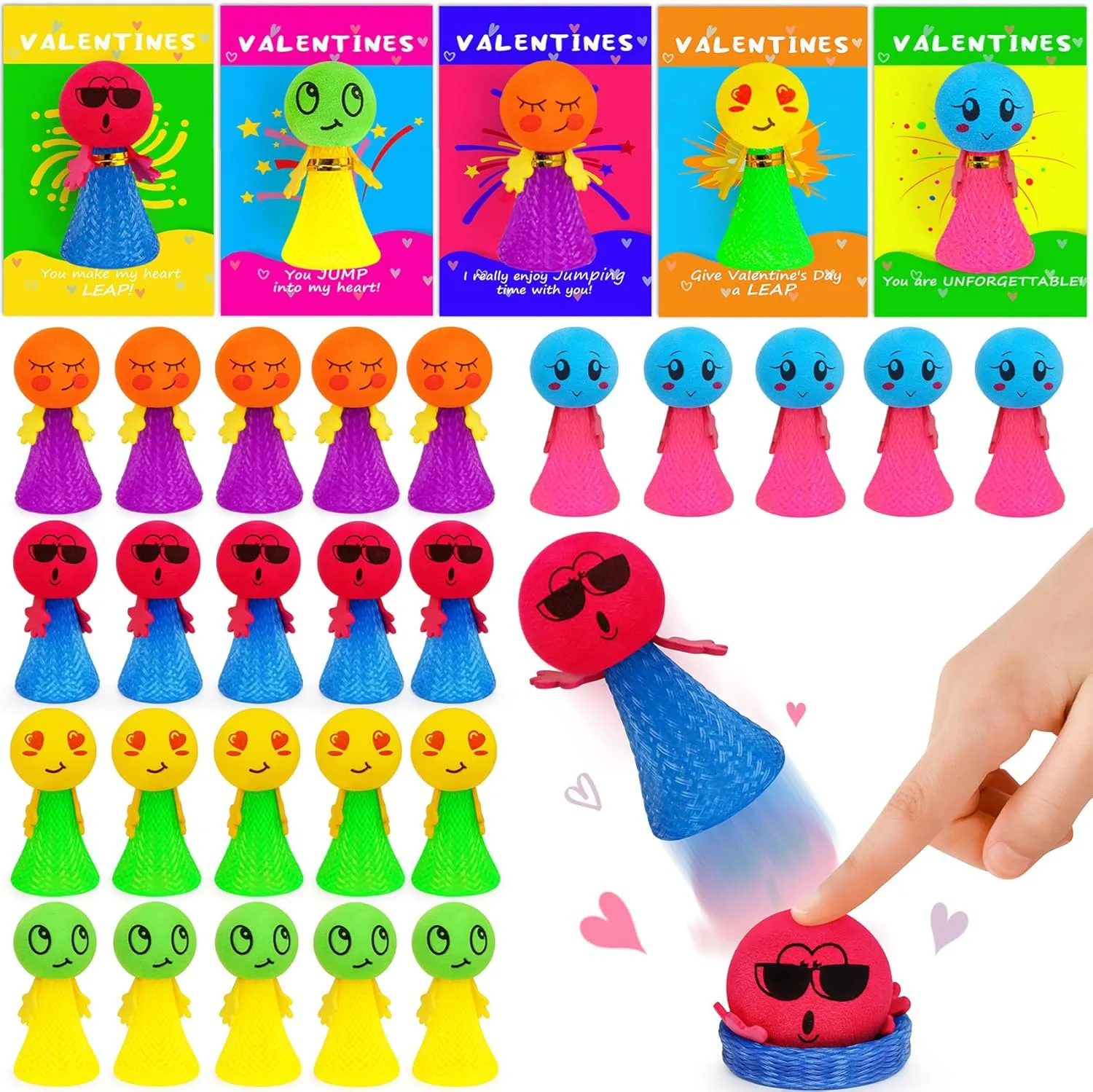 30Pack Jumping Popper Launcher Party Favors for Kids - Small Miny Toys Bulk, Classroom Rewards Goodie Bags Stuffers Birthday Games and Holiday Prizes for Boy Girl