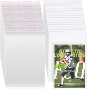 50 Sets Magazine Bags and Backing Boards Including Clear Resealable Magazine Protectors for Collectors and Boards Sleeves Protective Display Suit for Protection
