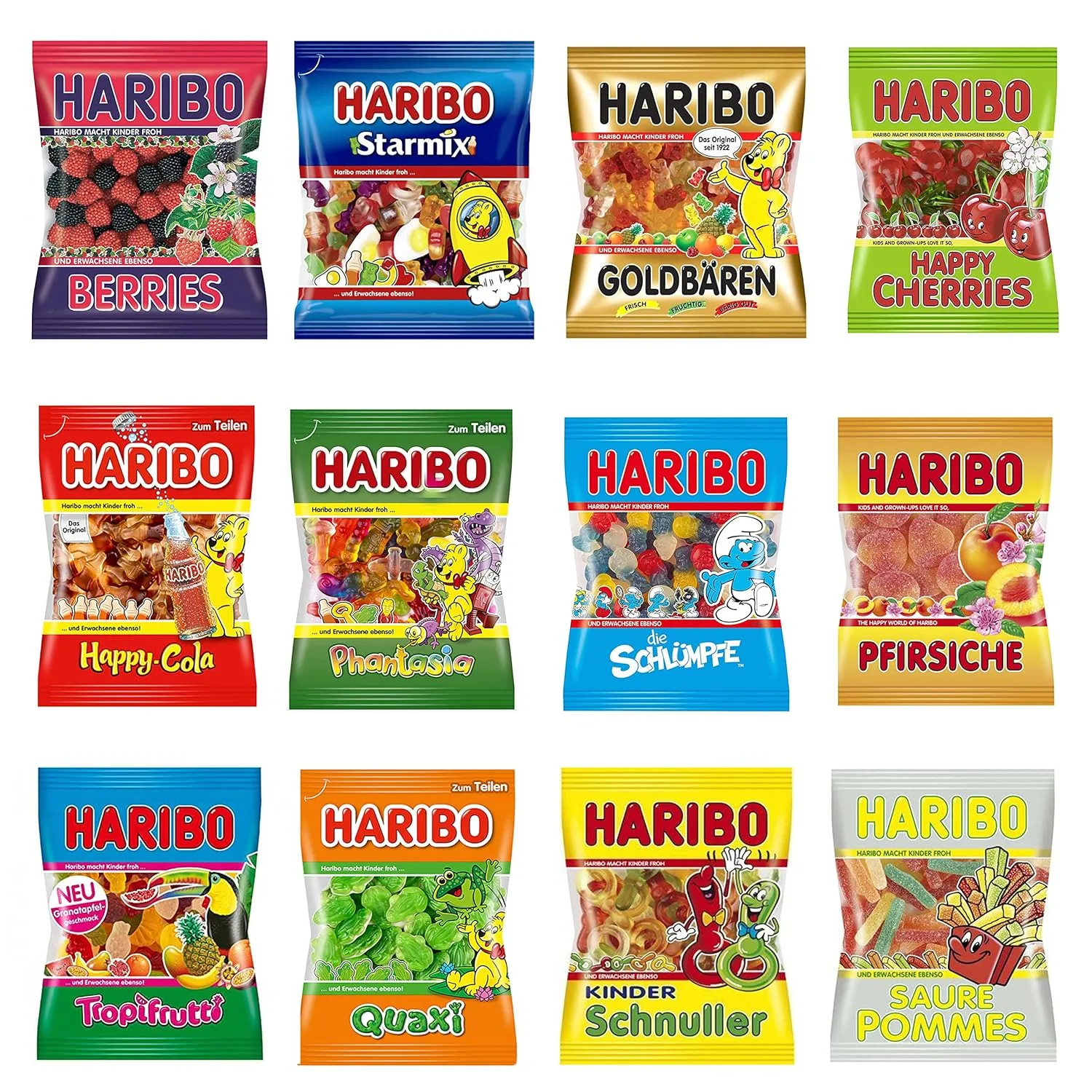 5LB German Gummy Candy Bulk Assortment - Variety of 6oz Dye Free Bags of Candy Gummies Perfect International Alternative