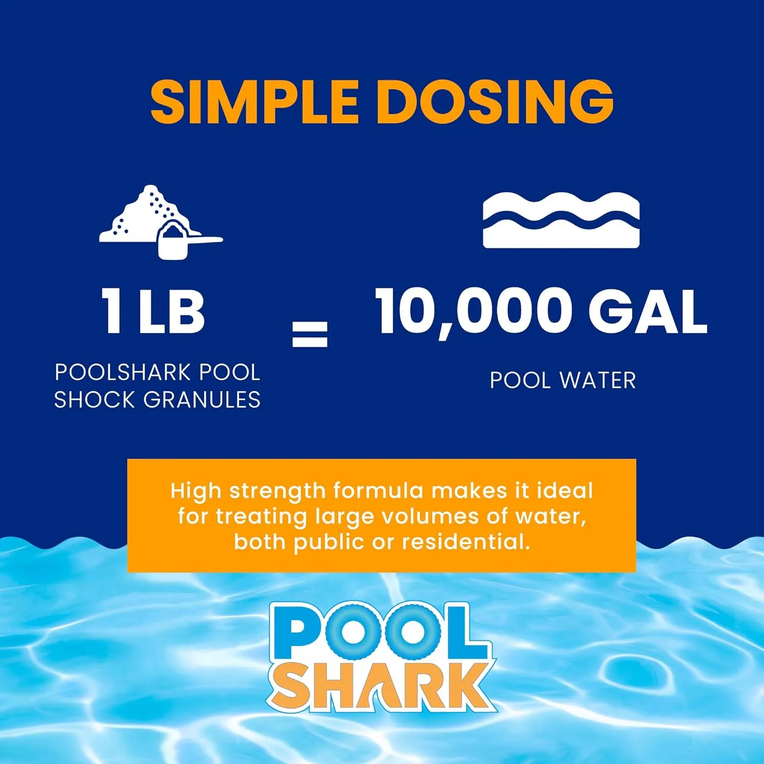 68% Calcium Hypochlorite Pool Shock - 12 Pack Chlorine Granules - 1 lb Bags - Swimming Pool Shock for Inground and Above Ground Pool Treatment