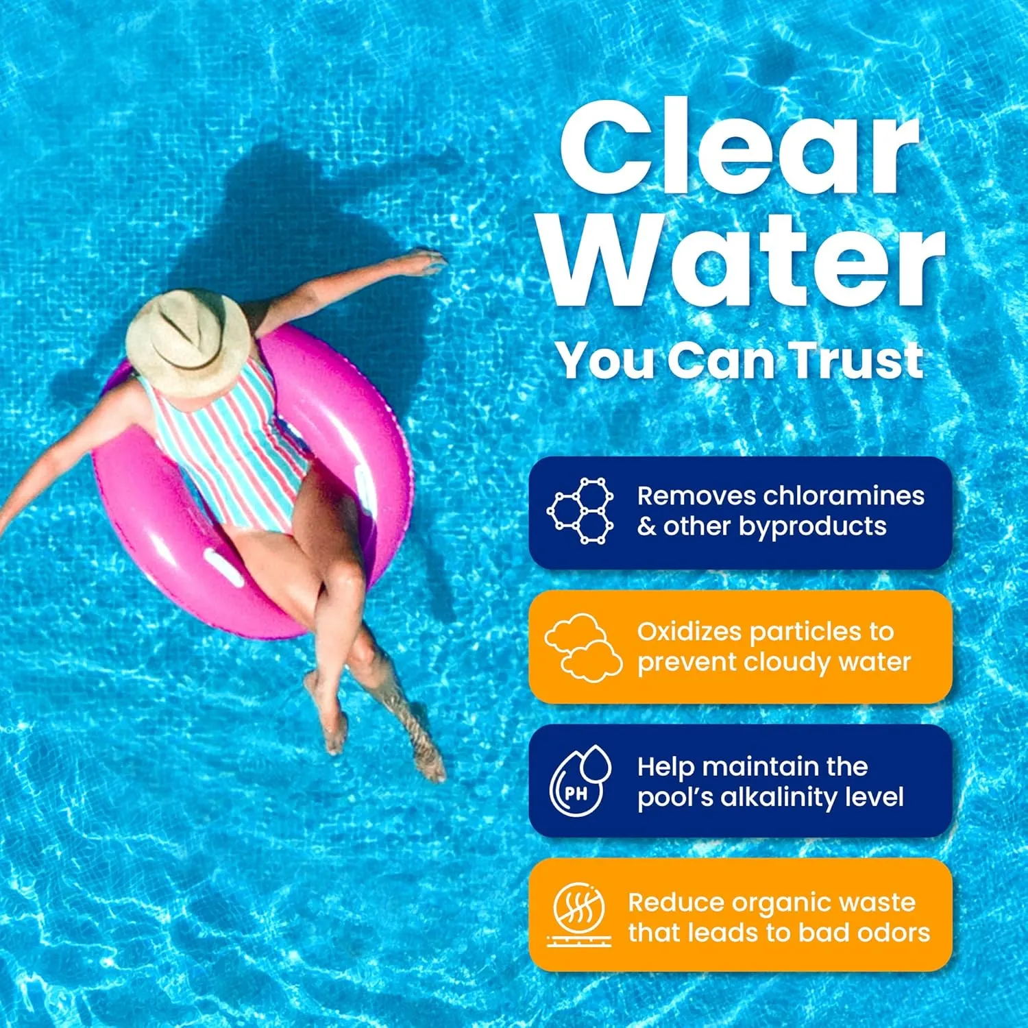 68% Calcium Hypochlorite Pool Shock - 12 Pack Chlorine Granules - 1 lb Bags - Swimming Pool Shock for Inground and Above Ground Pool Treatment