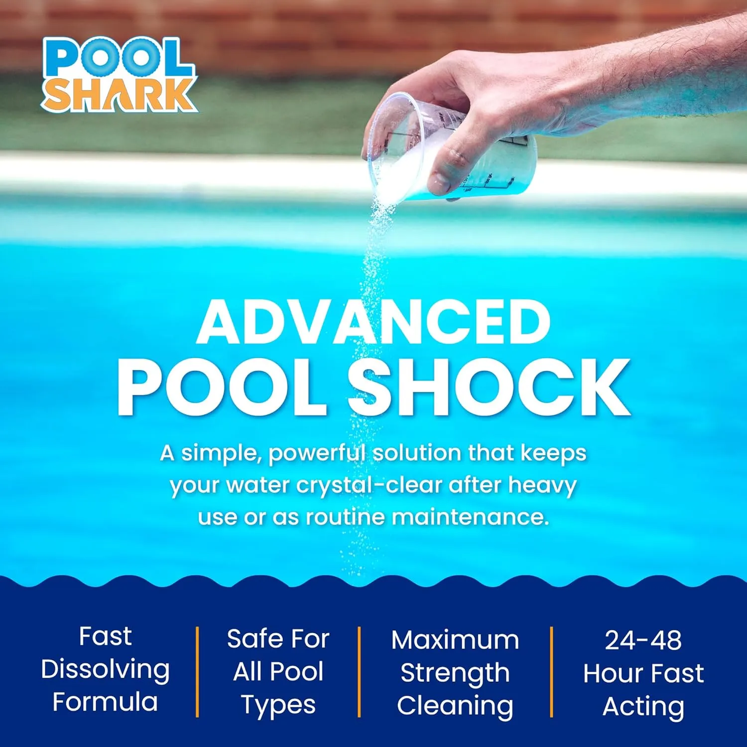 68% Calcium Hypochlorite Pool Shock - 12 Pack Chlorine Granules - 1 lb Bags - Swimming Pool Shock for Inground and Above Ground Pool Treatment