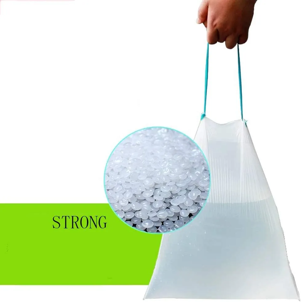 7-10 Gallon Tall Drawstring Trash Bags, Strong Garbage Bags for Kitchen Bath Bedroom Car Trash Can, Office Waste Bin Liners Bags Unscented,White,60 Count(7-10Gallon) …