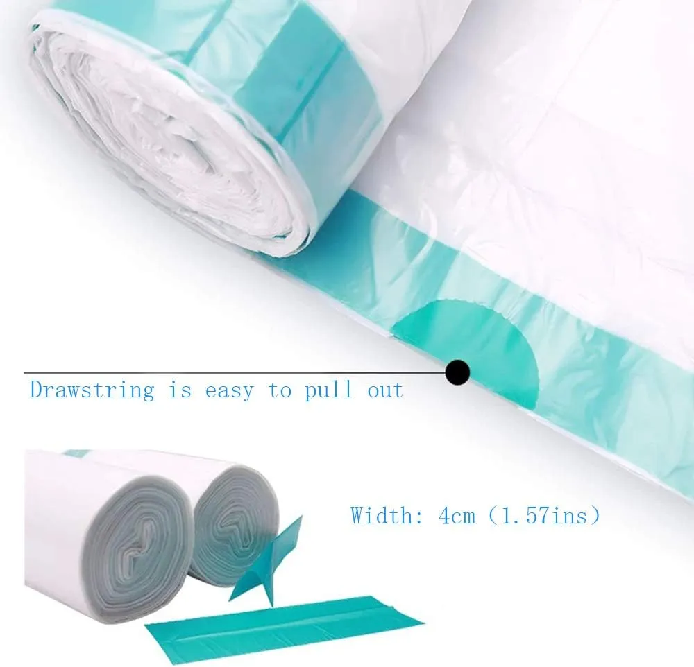 7-10 Gallon Tall Drawstring Trash Bags, Strong Garbage Bags for Kitchen Bath Bedroom Car Trash Can, Office Waste Bin Liners Bags Unscented,White,60 Count(7-10Gallon) …