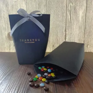 9 PCS Thank You Gift Wrap Boxes Packing Bags(9black), Minimalist Gift Boxes Easter, Decorative Presents Box Bundle for Packing Candy/Tie