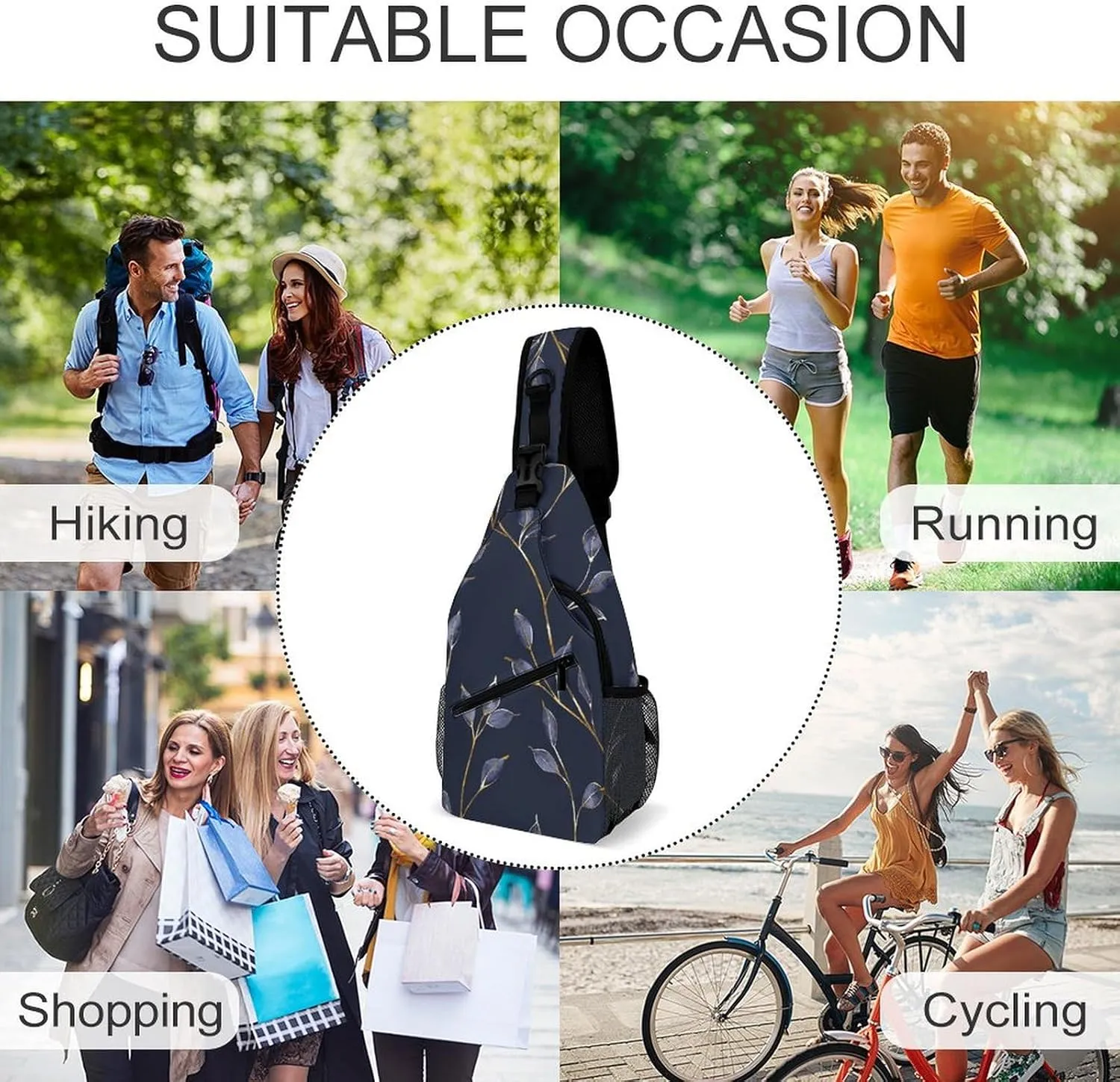 A Range of Sea Creatures Sling Bag Crossbody Bags Cross Body Bag Fanny Packs Chest Bags Sling Purses for Travel