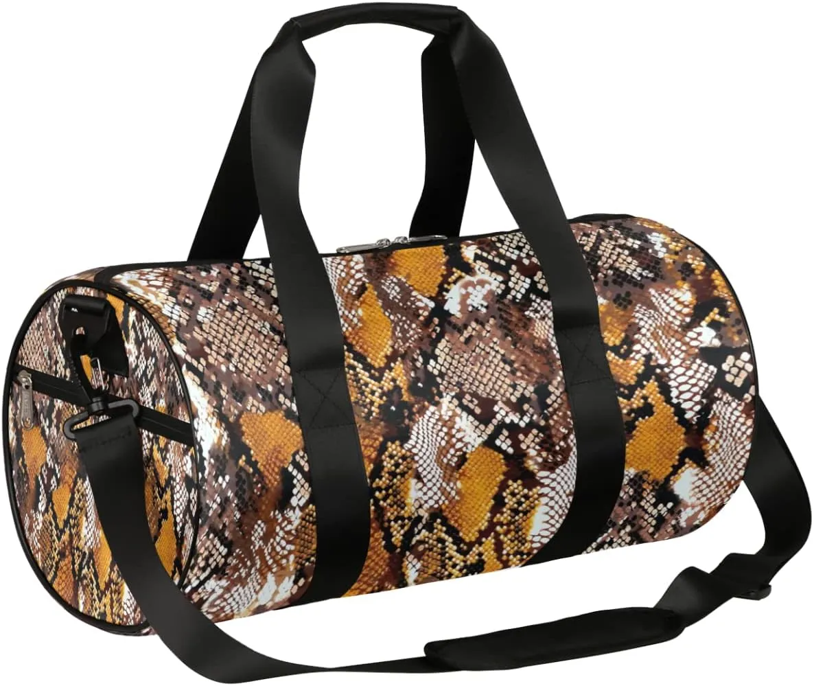 Abstract Snake Print Gym Bag Small Gym Duffel Bags for Men Women Overnight Weekender Bags Lightweight Sport Duffle Bag Carry On Gymbag