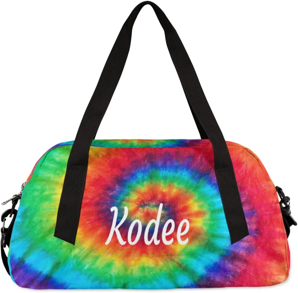 Abstract Swirl Tie Dye Custom Name Kids Duffel Bags Personalized Customized Gifts Sports Gym Bag Girls Dance Bag Overnight Weekender Sleepover Carry On Travel Tote Bag for Boys Girls