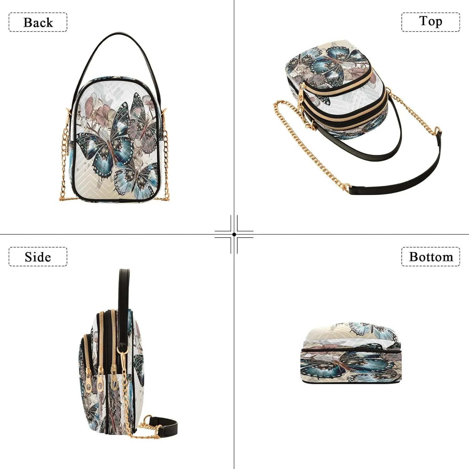 ALAZA Chain Crossbody Bags for Women Quilted Shoulder Crossbody Handbags Travel Cross Body Cell Phone Purses Bags