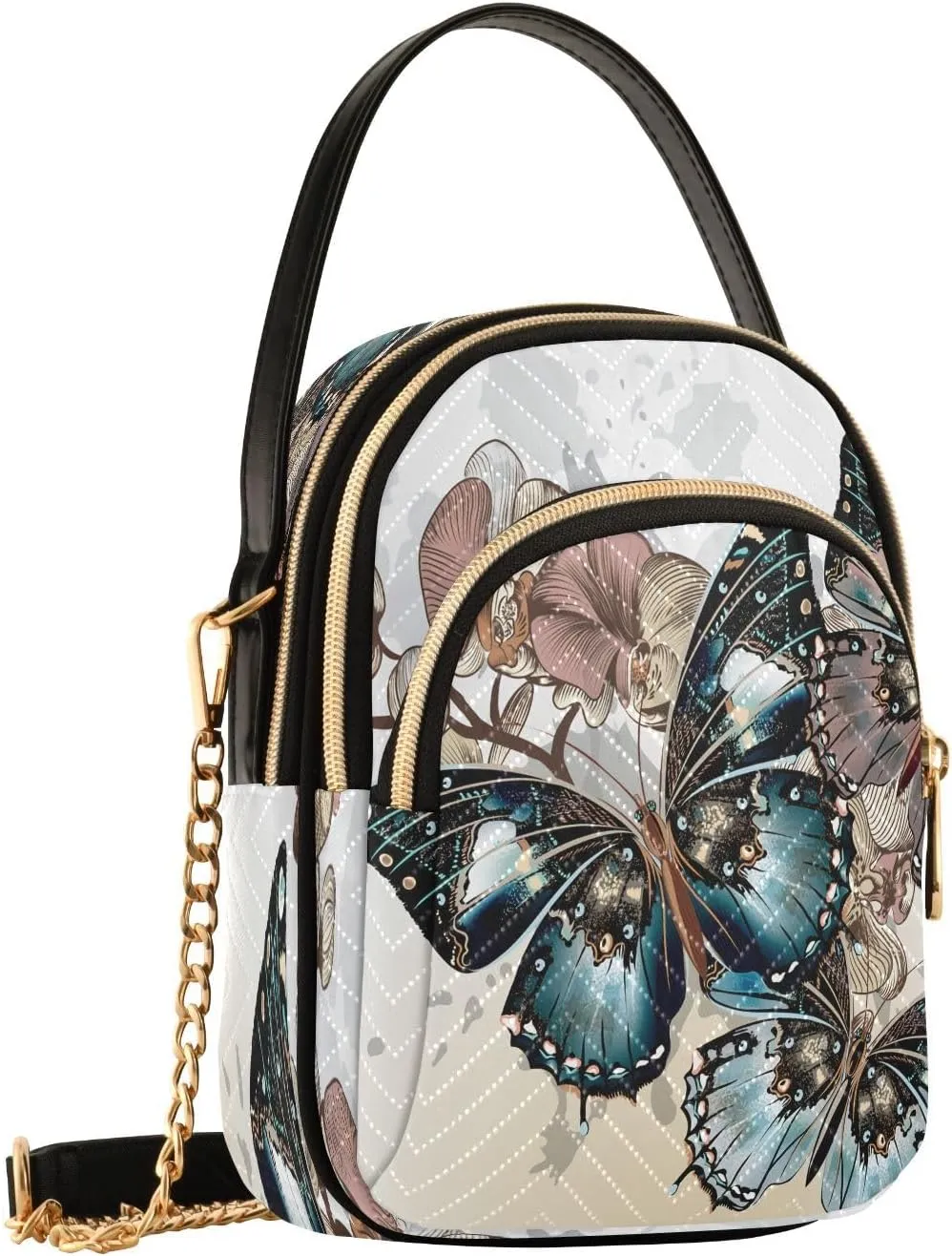 ALAZA Chain Crossbody Bags for Women Quilted Shoulder Crossbody Handbags Travel Cross Body Cell Phone Purses Bags