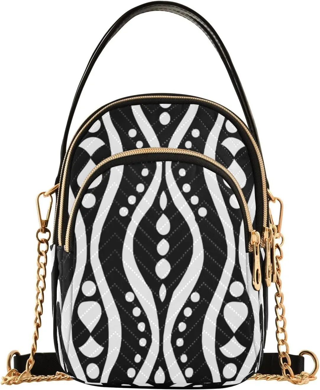 ALAZA Quilted Crossbody Bags for Women,Pattern Women's Crossbody Handbags Small Travel Purses Phone Bag
