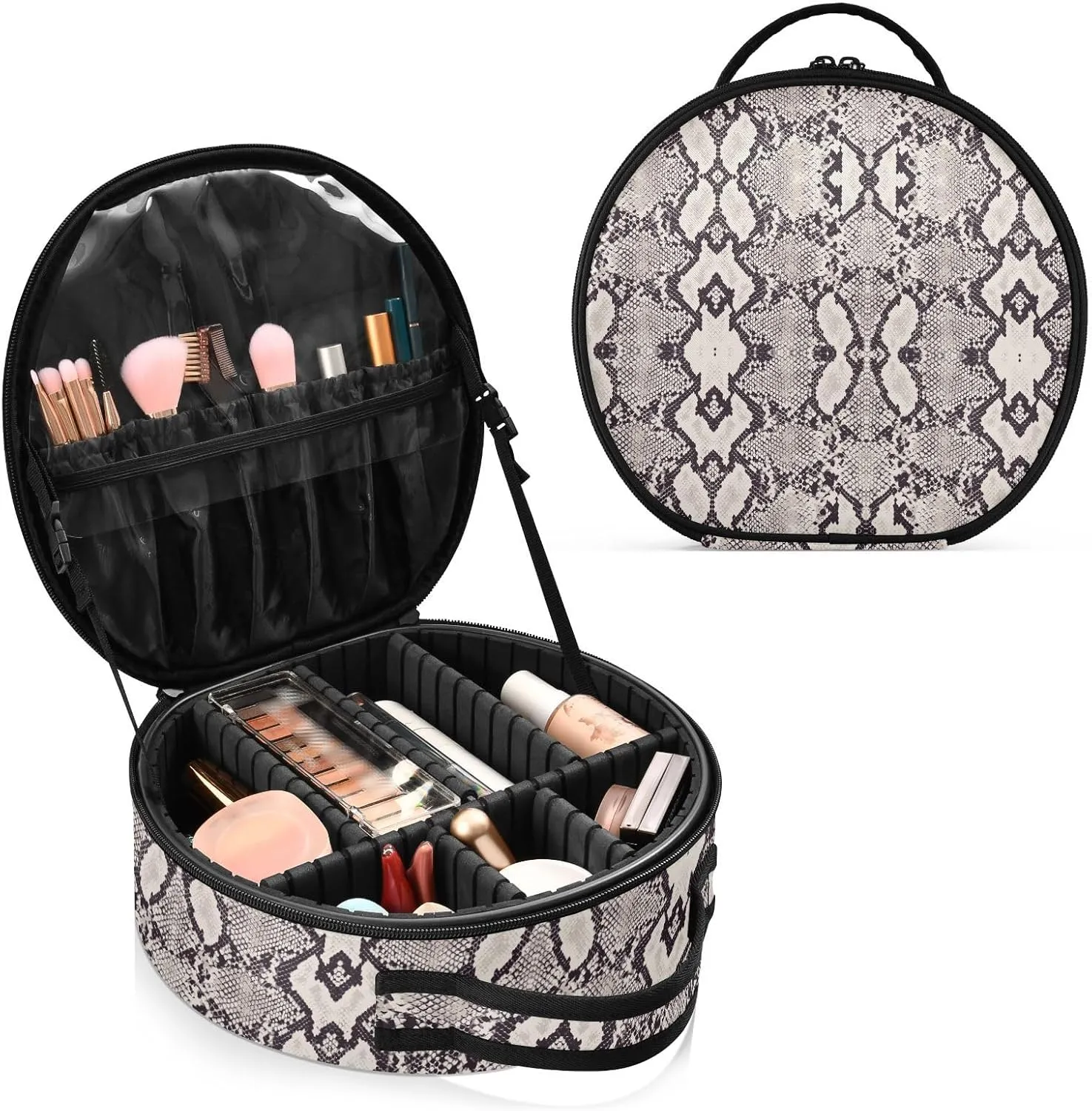 ALAZA Snake Skin Grunge Portable Cosmetic Bag Large Capacity Makeup Bags