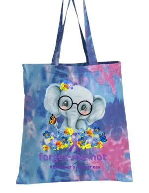 Alzheimer's Tie Dye Canvas Tote Bags - Assorted Colors