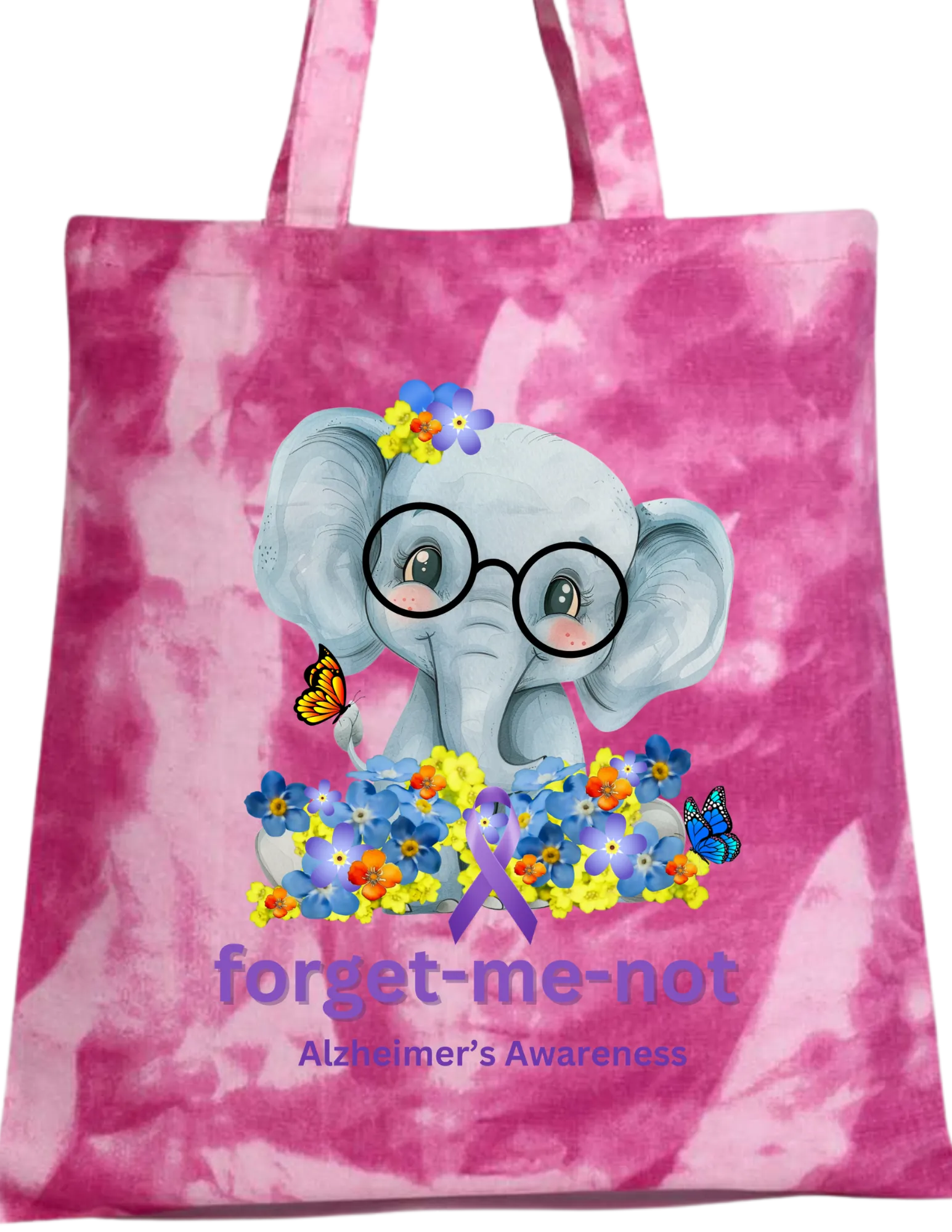 Alzheimer's Tie Dye Canvas Tote Bags - Assorted Colors