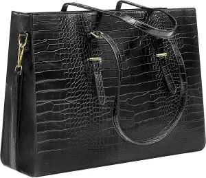Amaze Laptop Bags for Women 15.6” Waterproof PU Leather Large Capacity Shoulder Tote for Ladies for Work, Office & Business