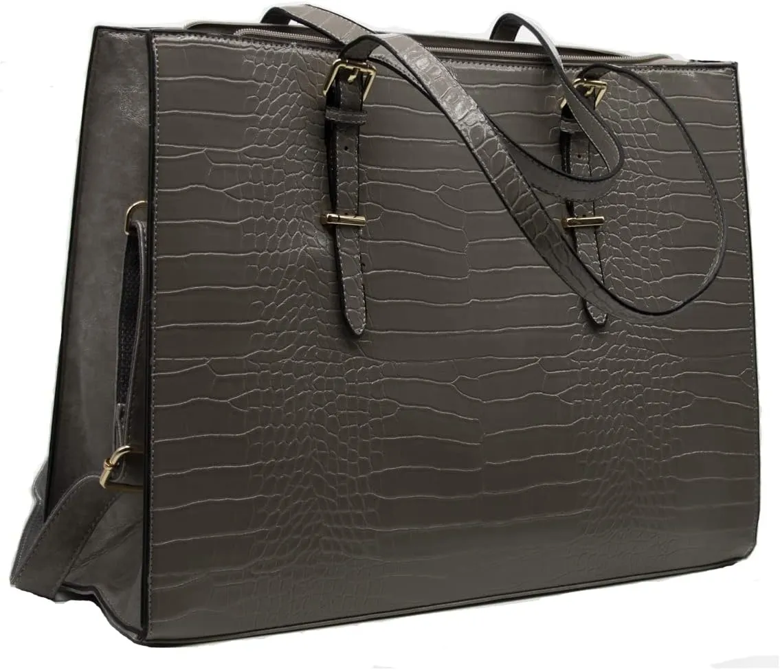 Amaze Laptop Bags for Women 15.6” Waterproof PU Leather Large Capacity Shoulder Tote for Ladies for Work, Office & Business