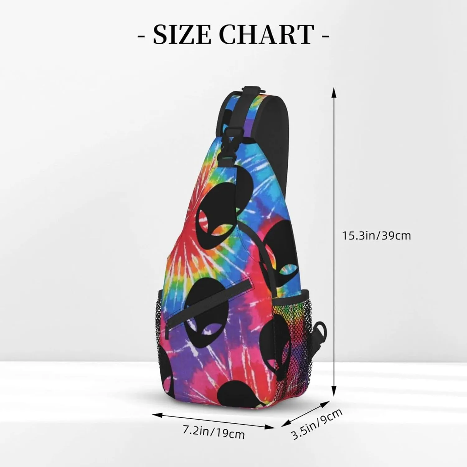 AMRANDOM Men Women Tie Dye Alien Sling Bag Fashion Crossbody Shoulder Bag Multipurpose Sling Bags Shoulder Backpack With Adjustable Strap
