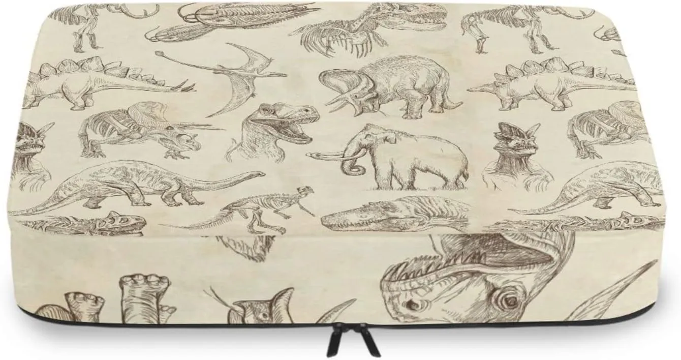 Ancient Old Animals Dinosaurs Elephants Crocodile Silhouette Retro 4 PCs Set Packing Bags, Luggage Organizer Bag, Portable Cube Toiletry bag, Durable Travel Cosmetic Storage Bag for Men Women