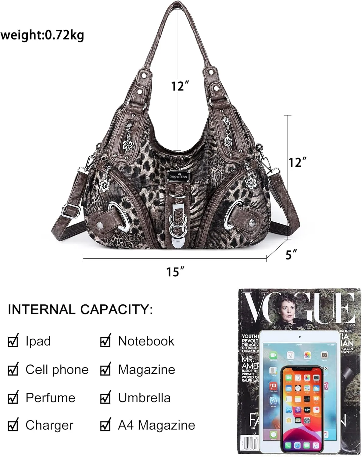 Angelkiss Hobo Purses and handbags for Women Satchel Handbag Women Purses Large Daily Shoulder Bags