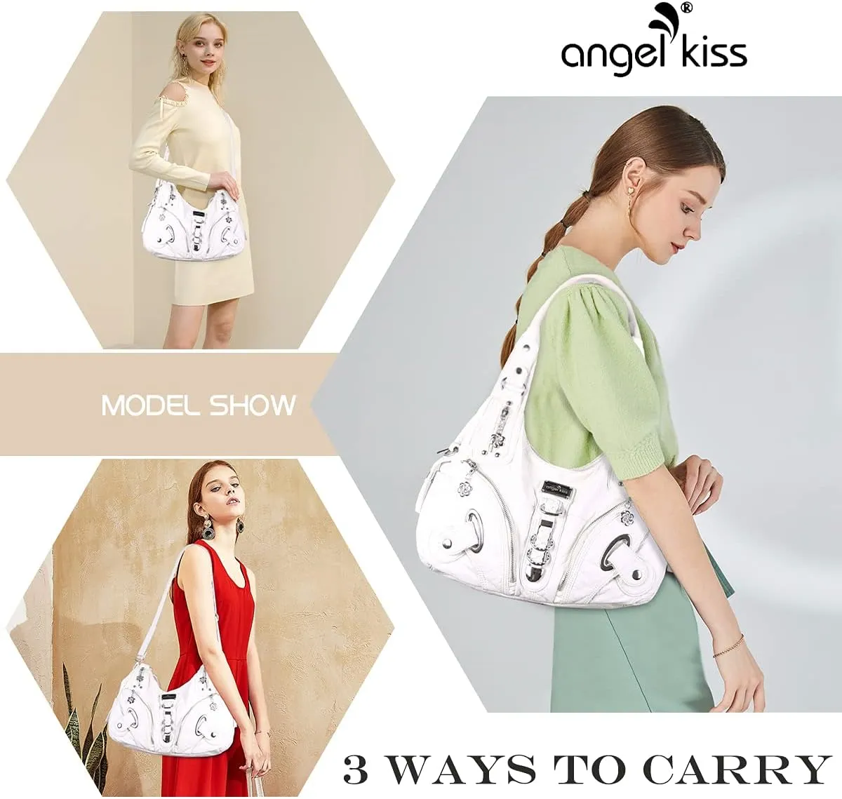 Angelkiss Hobo Purses and handbags for Women Satchel Handbag Women Purses Large Daily Shoulder Bags