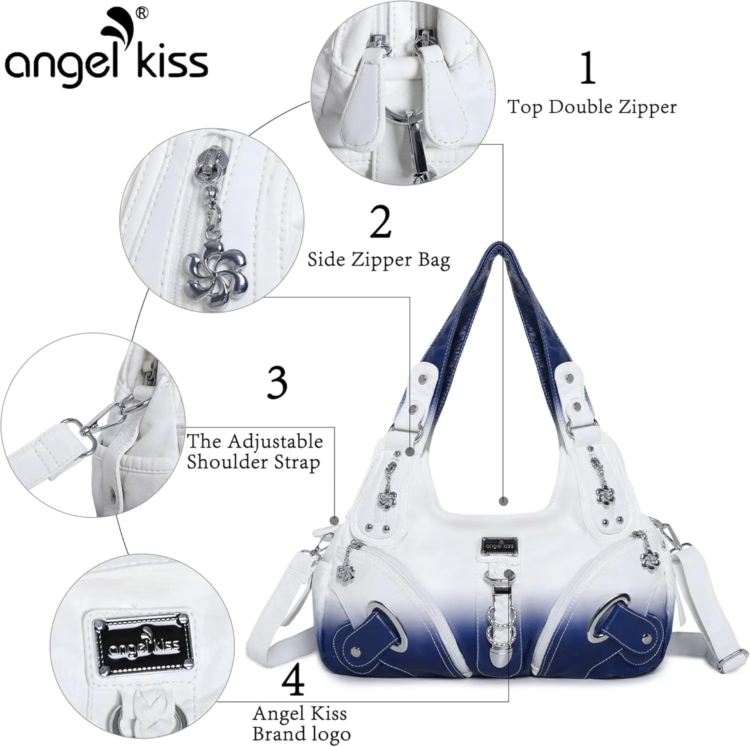 Angelkiss Hobo Purses and handbags for Women Satchel Handbag Women Purses Large Daily Shoulder Bags
