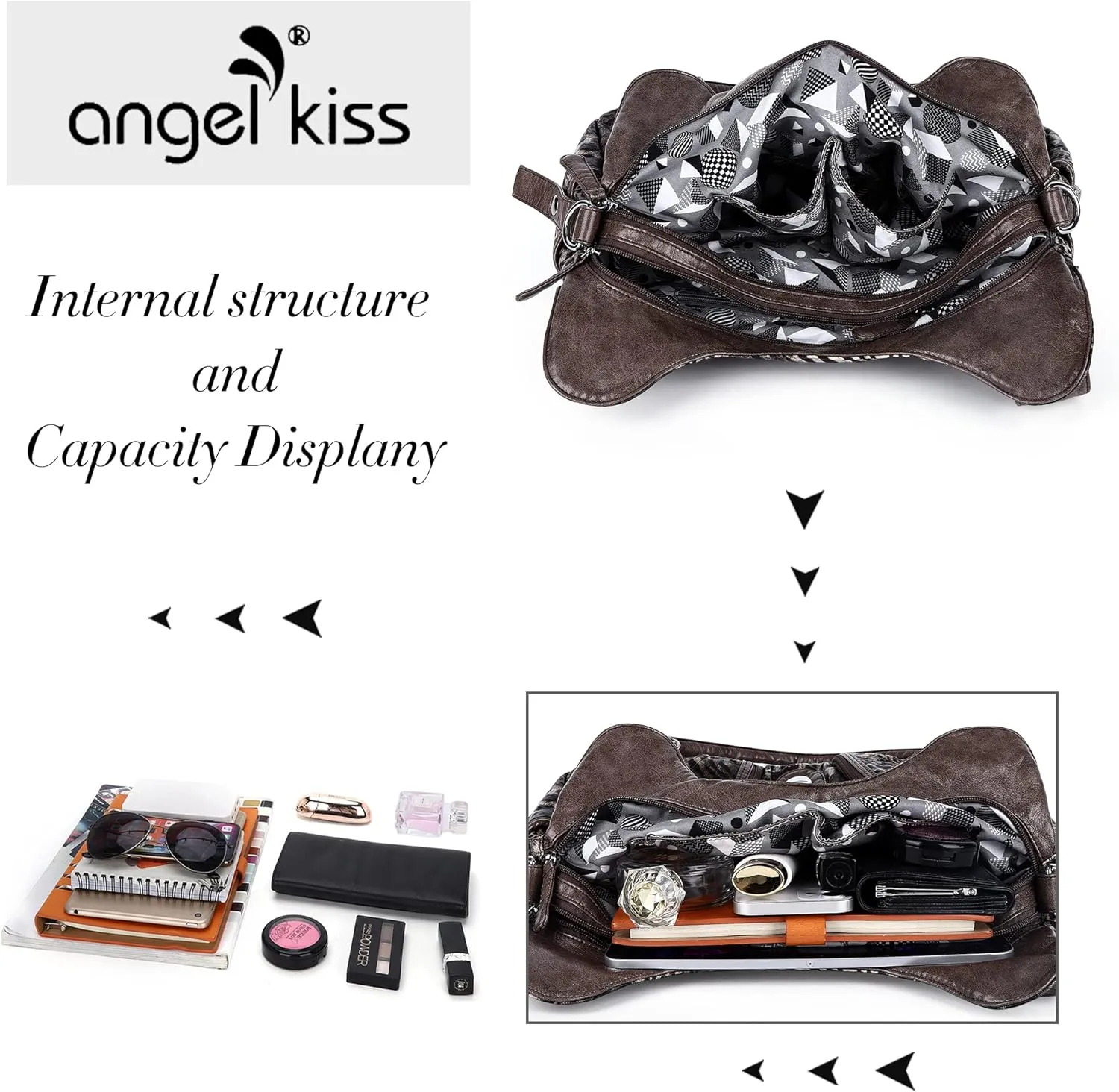 Angelkiss Hobo Purses and handbags for Women Satchel Handbag Women Purses Large Daily Shoulder Bags