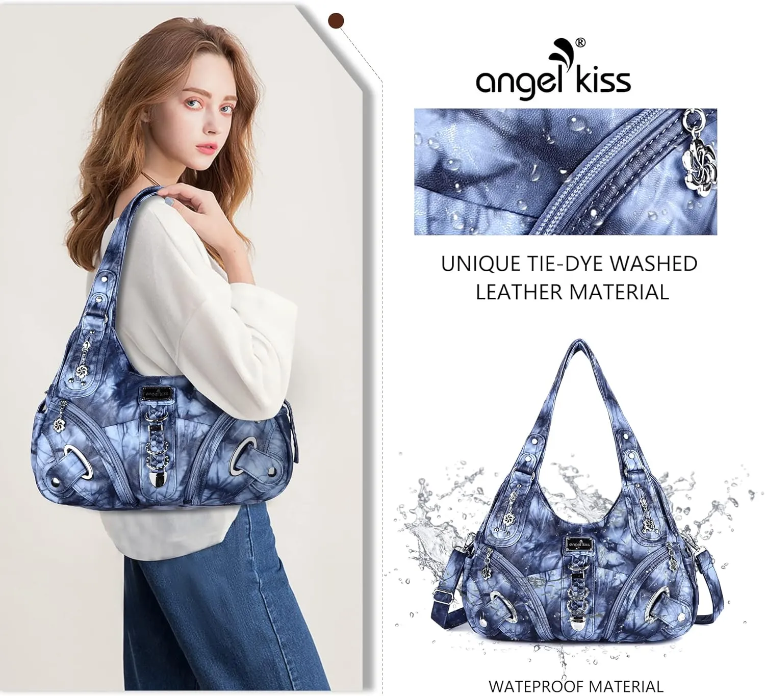 Angelkiss Hobo Purses and handbags for Women Satchel Handbag Women Purses Large Daily Shoulder Bags