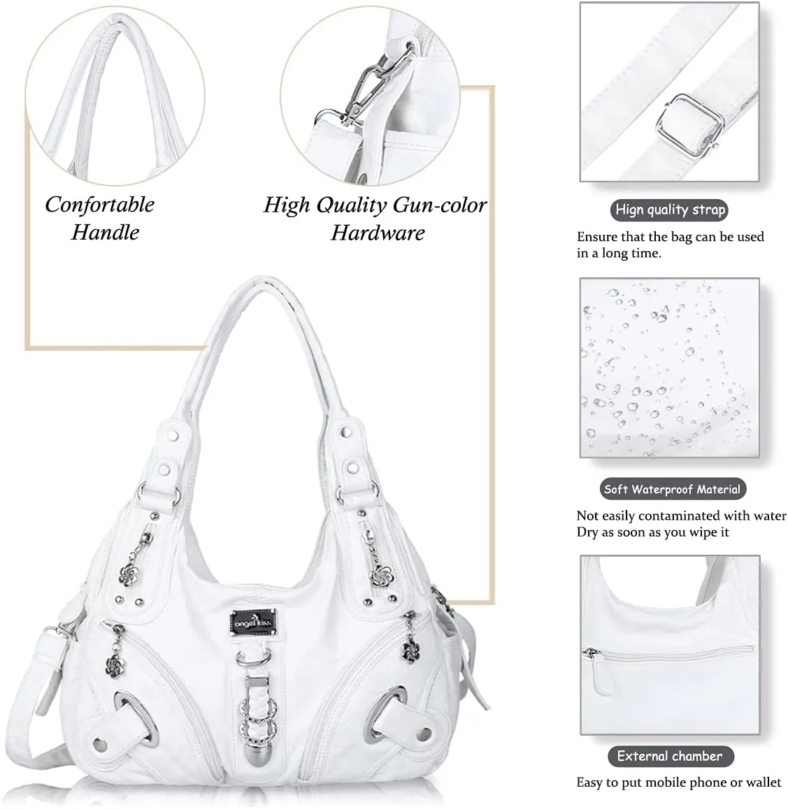 Angelkiss Hobo Purses and handbags for Women Satchel Handbag Women Purses Large Daily Shoulder Bags