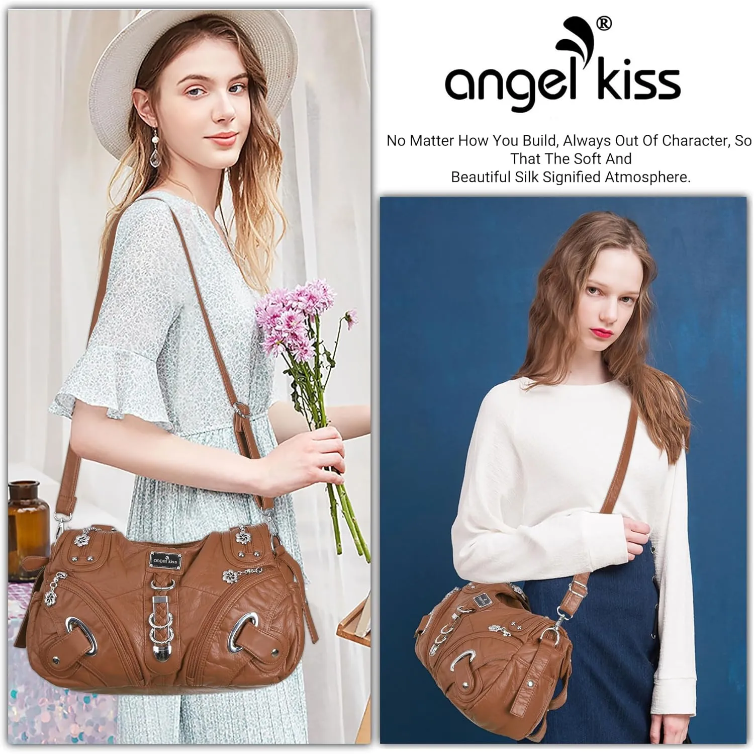 Angelkiss Hobo Purses and handbags for Women Satchel Handbag Women Purses Large Daily Shoulder Bags