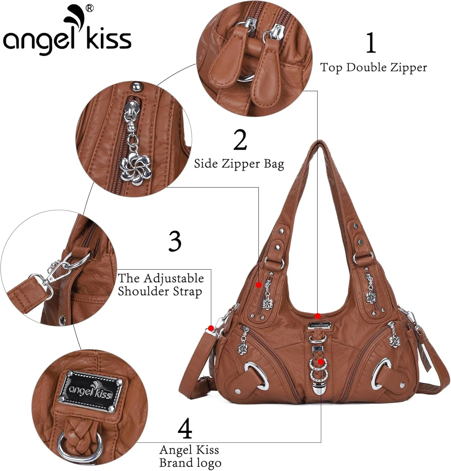 Angelkiss Hobo Purses and handbags for Women Satchel Handbag Women Purses Large Daily Shoulder Bags