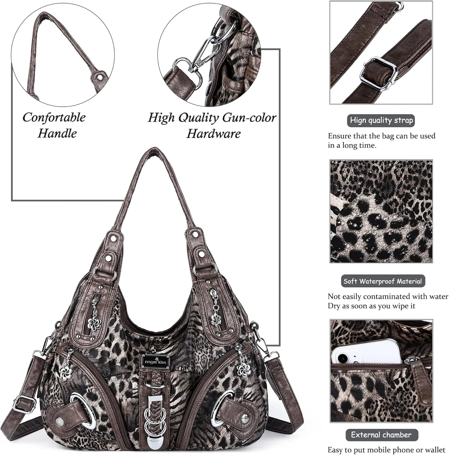 Angelkiss Hobo Purses and handbags for Women Satchel Handbag Women Purses Large Daily Shoulder Bags