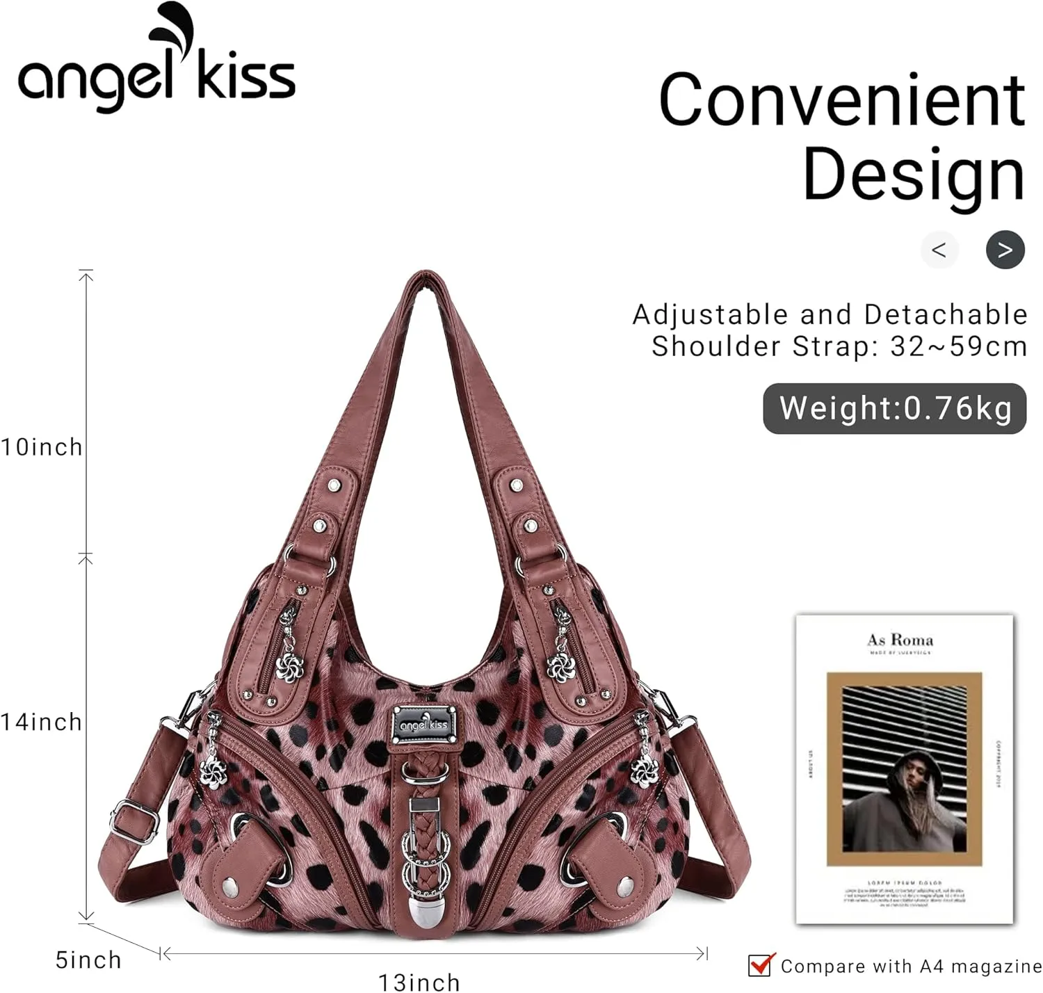 Angelkiss Hobo Purses and handbags for Women Satchel Handbag Women Purses Large Daily Shoulder Bags