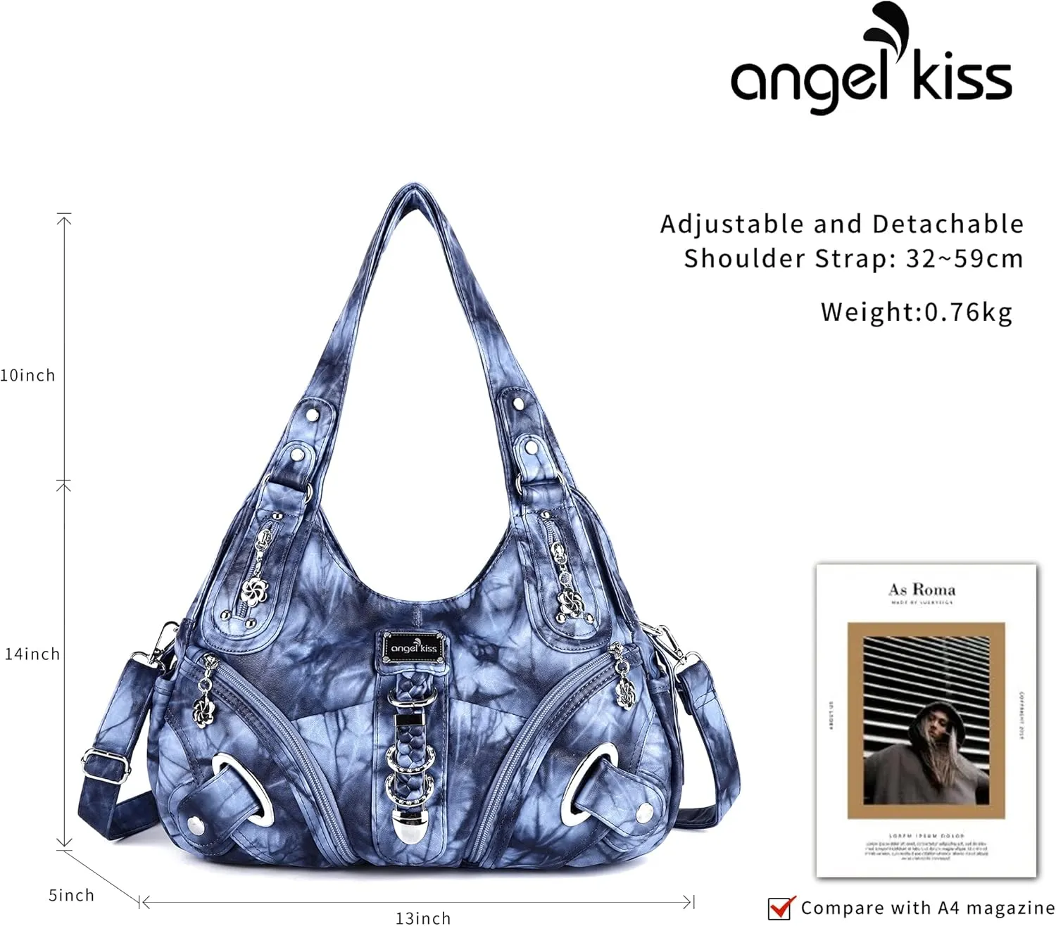 Angelkiss Hobo Purses and handbags for Women Satchel Handbag Women Purses Large Daily Shoulder Bags