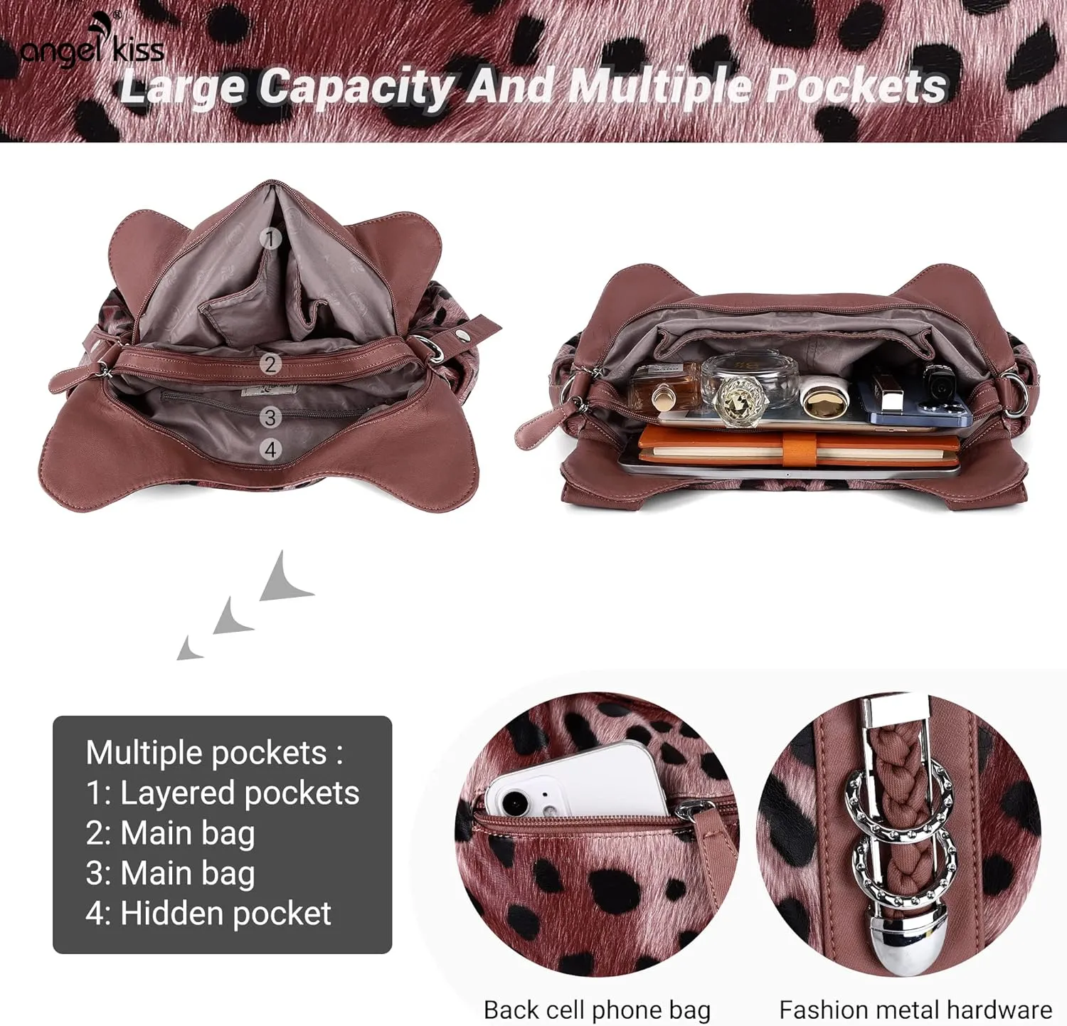 Angelkiss Hobo Purses and handbags for Women Satchel Handbag Women Purses Large Daily Shoulder Bags