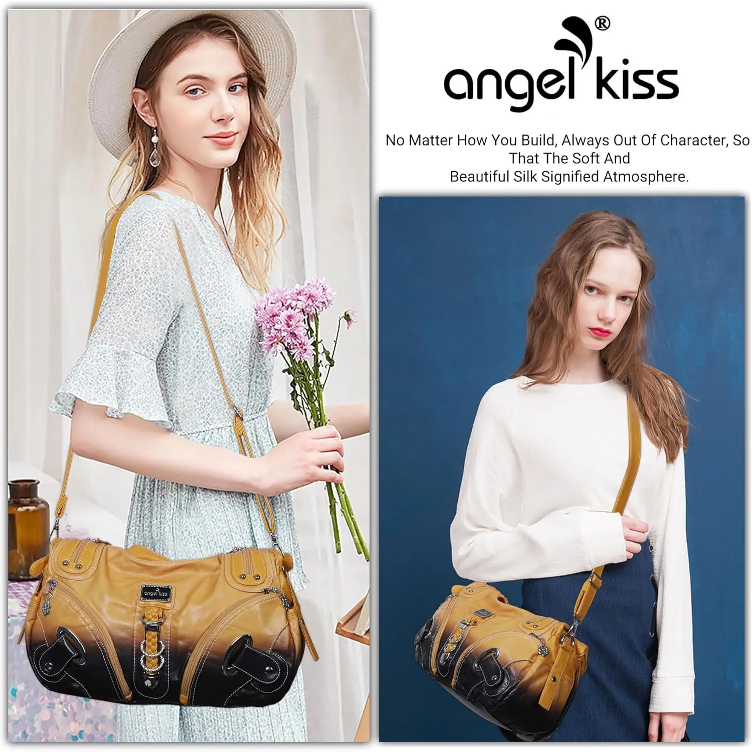 Angelkiss Hobo Purses and handbags for Women Satchel Handbag Women Purses Large Daily Shoulder Bags