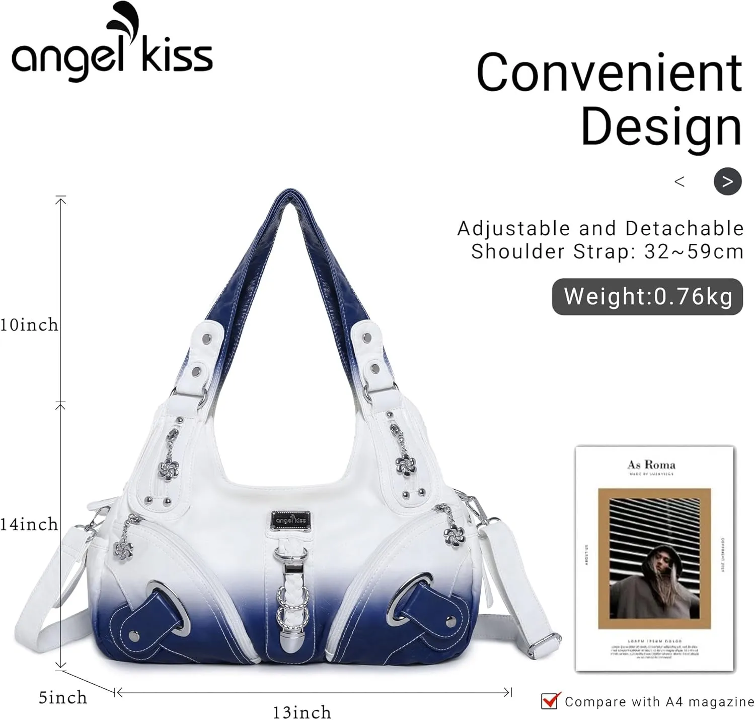 Angelkiss Hobo Purses and handbags for Women Satchel Handbag Women Purses Large Daily Shoulder Bags