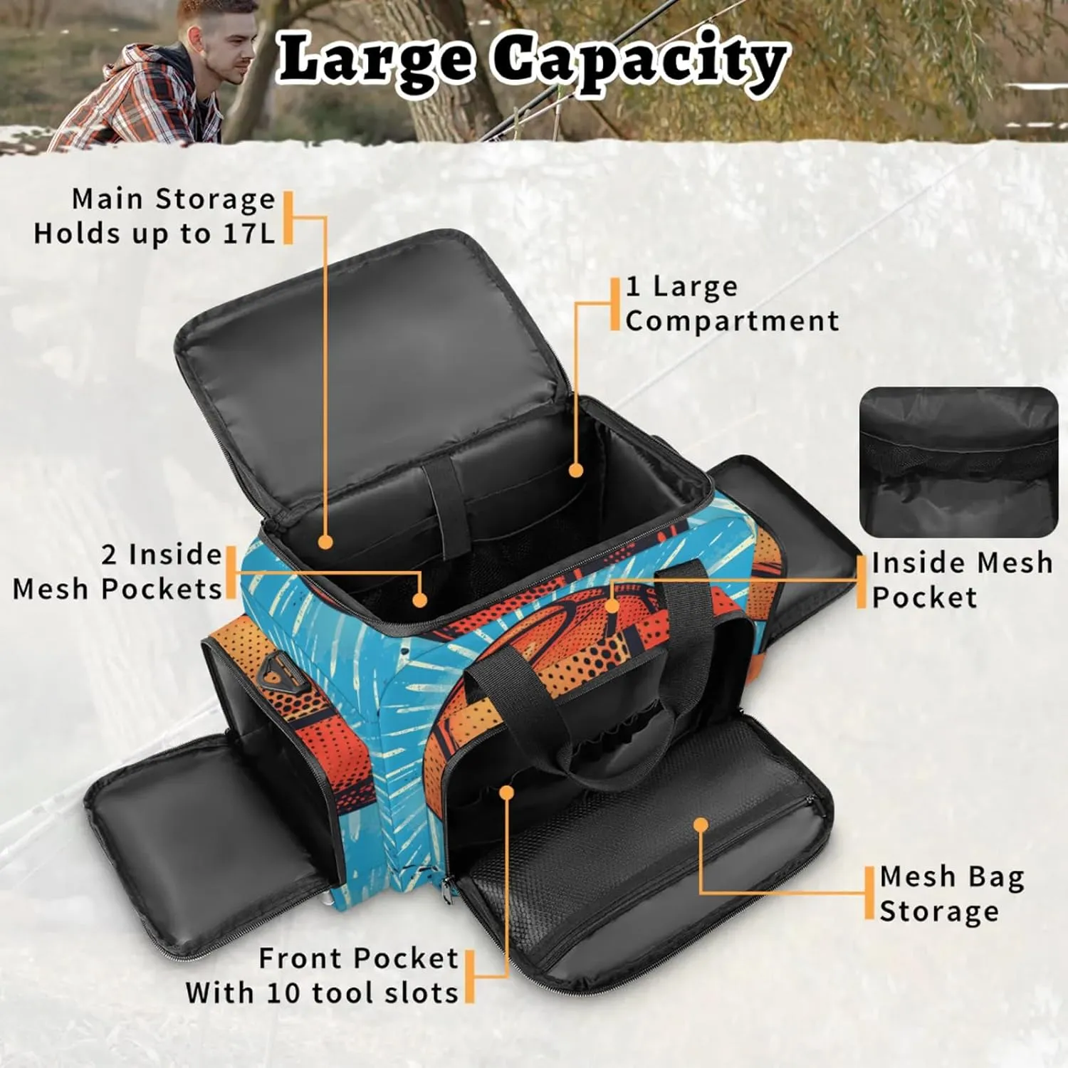 Anti-Scratch Duffle Bag for Travel 25x17.7x11.2 Inch - Waterproof Duffel Bag for Camping Fitness, Durable EMS Gear for First Responders Basketball Printed